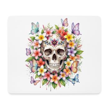 Plumeria Skull Flower - Mouse Pad (horizontal) - white - Front
