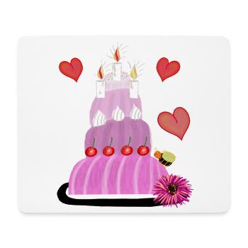 Geburtstag Geburtstagskuchen Kuchen Torte - Mousepad (Querformat) - Weiß - Vorne