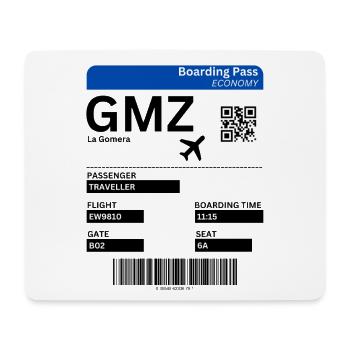 Idée de billet d’avion pour vacances à La Gomera aux îles Canaries - Tapis de souris (format paysage) - blanc - Devant