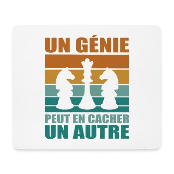 Cadeau Joueur Échecs Phrase Humoristique Génie - Tapis de souris (format paysage) - blanc - Devant