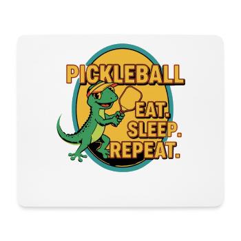 Pickleball Essen Schlaf Wiederholen Lustiger Spieler - Mousepad (Querformat) - Weiß - Vorne