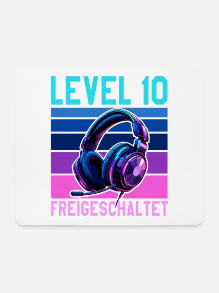 10. Geburtstag Junge Mädchen Legende Level 10 - Mousepad (Querformat) - Weiß