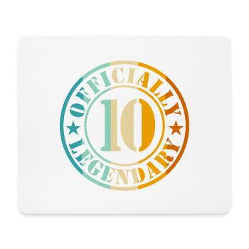 10. Geburtstag Junge Mädchen Legende Level 10 - Mousepad (Querformat) - Weiß - Vorne