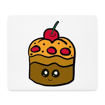 Kawaii cake with cherry maffin - Mouse Pad (horizontal) - white - Front