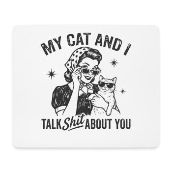 Cat Talk in Retro Style Gossip Gift - Mouse Pad (horizontal) - white - Front
