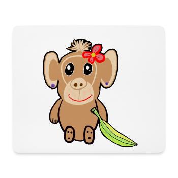 Banane Affe Kinder Zoo Zootiere - Mousepad (Querformat) - Weiß - Vorne