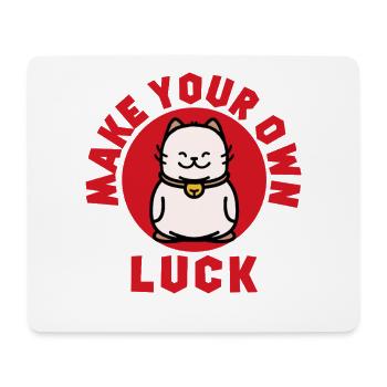 Mach dein eigenes Glück, Maneki Neko - Mousepad (Querformat) - Weiß - Vorne