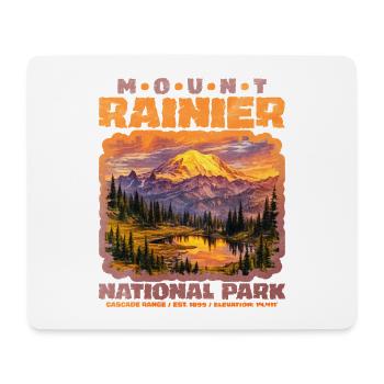 Panorama du parc national du mont Rainier - Tapis de souris (format paysage) - blanc - Devant