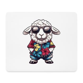 Schaf Comic Urlaub - Mousepad (Querformat) - Weiß - Vorne