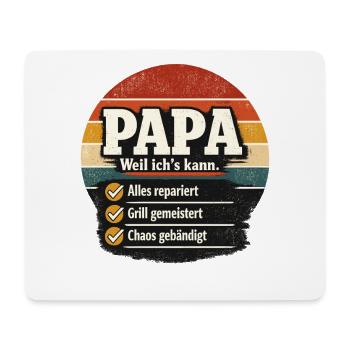 Papa weil ich's kann Spruch für Multitalente - Mousepad (Querformat) - Weiß - Vorne