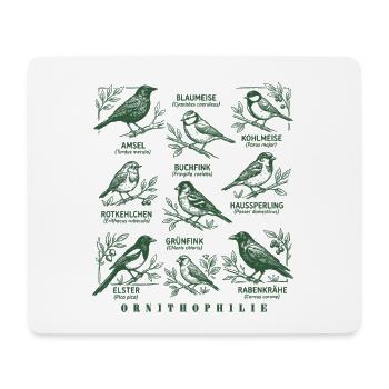Ornithophilie Vogelarten Ornithologie Vogel - Mousepad (Querformat) - Weiß - Vorne
