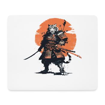 Tiger-Samurai in Ember Moon - Mousepad (Querformat) - Weiß - Vorne