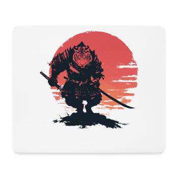 Tiger Samurai au Coucher du Soleil - Tapis de souris (format paysage) - blanc - Devant