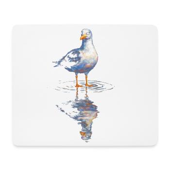 Wasserreflex Ente im Aquarell - Mousepad (Querformat) - Weiß - Vorne