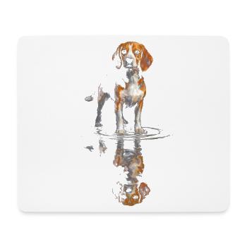 Beagle at the water level - Mouse Pad (horizontal) - white - Front