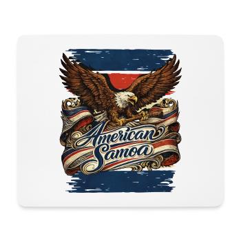 Adler über Flaggenband American Samoa - Mousepad (Querformat) - Weiß - Vorne