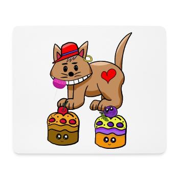 Cat Candy Snacking Muffin Lollipop - Mouse Pad (horizontal) - white - Front