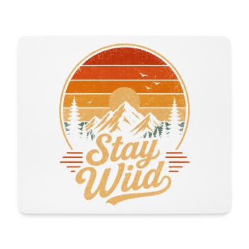 Stay Wild Retro Berge Vintage Sonnenuntergang - Mousepad (Querformat) - Weiß - Vorne