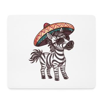 Zebra Comic Lustig Sombrero - Mousepad (Querformat) - Weiß - Vorne