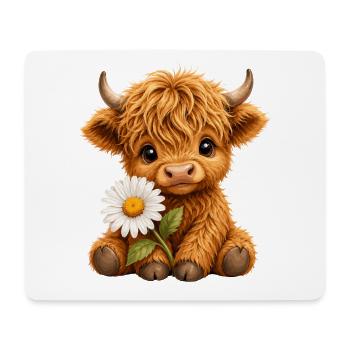 Vache des Highlands Vache des Highlands Vache des Highlands, marguerite - Tapis de souris (format paysage) - blanc - Devant