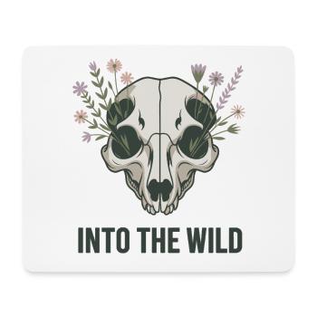 Wildnis T-Shirt mit Blumen Schädel - Mousepad (Querformat) - Weiß - Vorne