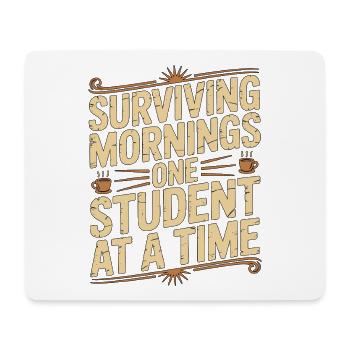 Homeroom Teacher Surviving Mornings Class Advisor - Mouse Pad (horizontal) - white - Front