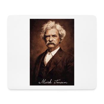 Mark Twain Sepia-Porträt - Mousepad (Querformat) - Weiß - Vorne