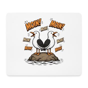 Moin Möwen Shirt Nordsee Humor - Mousepad (Querformat) - Weiß - Vorne
