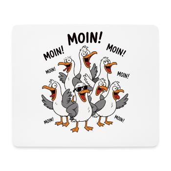 MOIN Möwen Chaos Küste Lustig Shirt - Mousepad (Querformat) - Weiß - Vorne