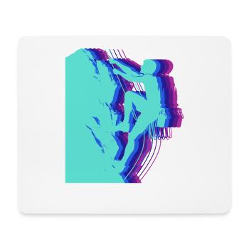 Glitch Art Kletterer Silhouette Modern - Mousepad (Querformat) - Weiß - Vorne