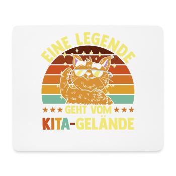 Kita Erste Klasse Katze Schüler Kindergarten - Mousepad (Querformat) - Weiß - Vorne