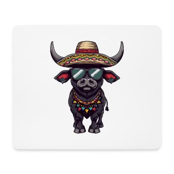 Stier Comic Lustig Sombrero - Mousepad (Querformat) - Weiß - Vorne