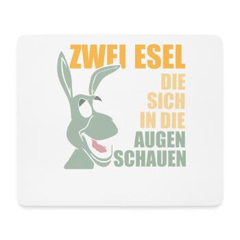 Zwei Esel die sich in die Augen schauen - Mousepad (Querformat) - Weiß - Vorne