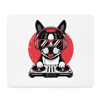 DJ Bulldog avec des écouteurs Musique cool Chien pour - Tapis de souris (format paysage) - blanc - Devant