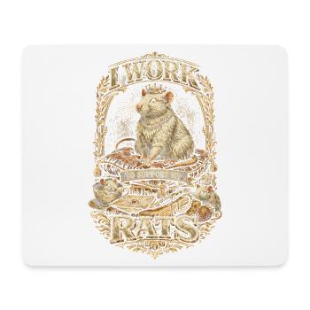 Farbratte Fancy Rat I Work To Support My Rats - Mousepad (Querformat) - Weiß - Vorne