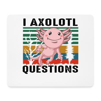 I Axolotl Questions Funny Pun Cute Animal Art - Mouse Pad (horizontal) - white - Front