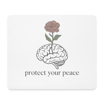 Gehirnblume: Frieden schützen - Mousepad (Querformat) - Weiß - Vorne
