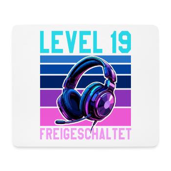 19. Geburtstag Junge Mädchen Gamer Level 19 - Mousepad (Querformat) - Weiß - Vorne