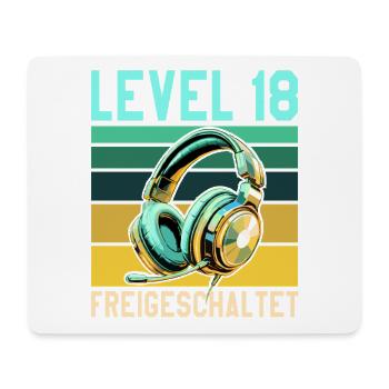 18. Geburtstag Junge Mädchen Gamer Level 18 - Mousepad (Querformat) - Weiß - Vorne