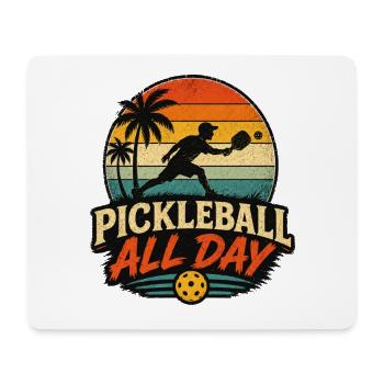 Pickleball toute la journée : Réverbe rétro au coucher de soleil - Tapis de souris (format paysage) - blanc - Devant