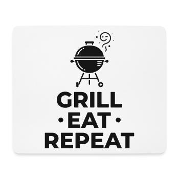 Grill Eat Repeat – Das Must-have für Grillmeister - Mousepad (Querformat) - Weiß - Vorne