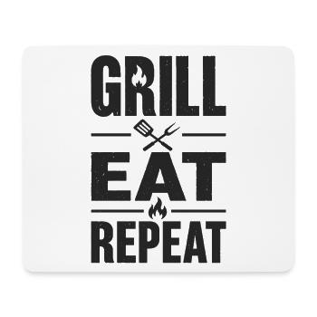 Grill Eat Repeat – Das Must-have für Grillmeister - Mousepad (Querformat) - Weiß - Vorne