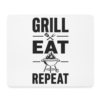 Grill Eat Repeat – Das Must-have für Grillmeister - Mousepad (Querformat) - Weiß - Vorne
