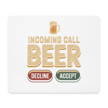 Bier Incoming Call Beer JGA Herren Männerabend - Mouse Pad (horizontal) - white - Front