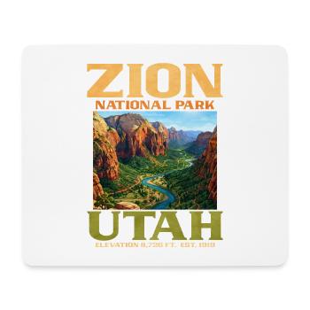 Parc national de Zion, fondé en 1919, Utah - Tapis de souris (format paysage) - blanc - Devant