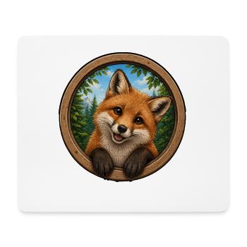 funny fox - Mouse Pad (horizontal) - white - Front