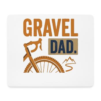 Papa Vélo de gravier Papa VTT - Tapis de souris (format paysage) - blanc - Devant