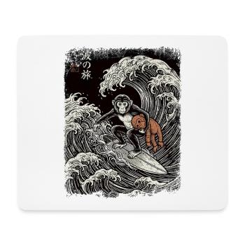 Ukiyo-e Baby Monkey Punch - Mousepad (Querformat) - Weiß - Vorne