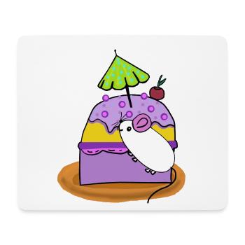 Kuchen Maus Muffin Mäuse - Mousepad (Querformat) - Weiß - Vorne