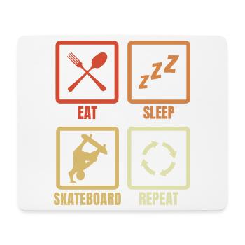 Essen Schlafen Skateboarden Wiederholen - Mousepad (Querformat) - Weiß - Vorne
